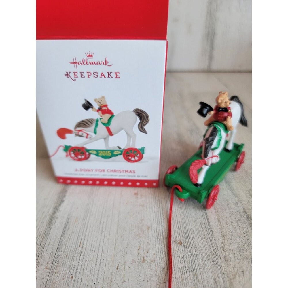 Hallmark a pony for Christmas teddy bear Top Hat ornament Xmas